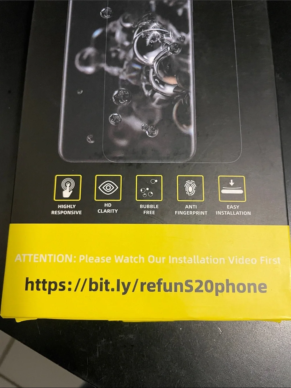 Samsung Galaxy S20 Plus Screen Protector - Black 1